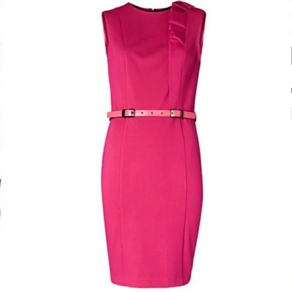 MANGO women’s Pink Sleeveless Pencil Dress size S - Picture 1 of 14